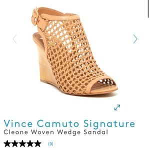 Vince Camuto Woven Wedge Sandal - Tan